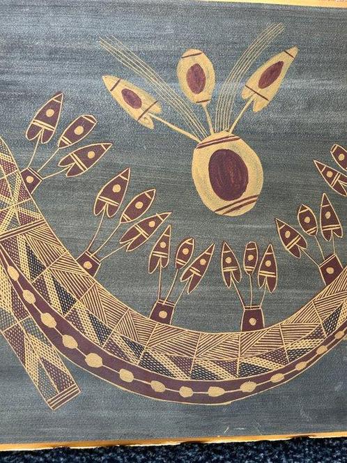 Peinture dart aborigène - Bruce Nabegeyo 1949-2009 -, Antiek en Kunst, Kunst | Niet-Westerse kunst