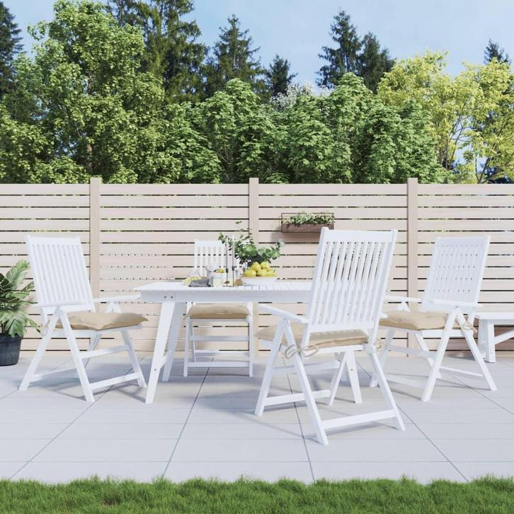 vidaXL Stoelkussens 4 st 50x50x7 cm oxford stof beige, Huis en Inrichting, Woonaccessoires | Kussens, Nieuw, Verzenden
