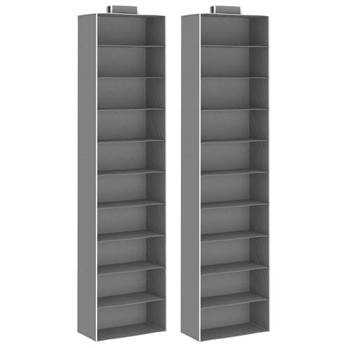 vidaXL Kledingorganisers hangend 2 st met 10 schappen stof, Huis en Inrichting, Kasten | Kleerkasten, Nieuw, Verzenden