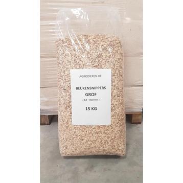 Copeaux de hetre grof (3-10mm) - 15kg - ( 42 pc/palette ), Neuf