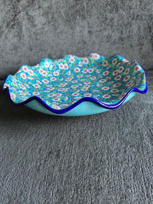 Longwy - Plateau - Faïence - Emaux de Longwy, Antiek en Kunst, Antiek | Glaswerk en Kristal