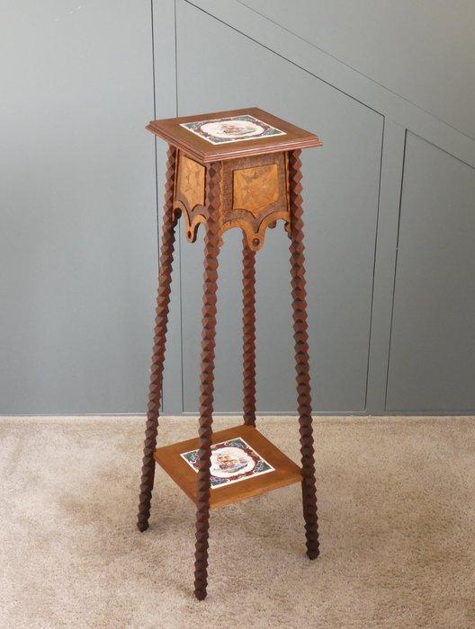 Plantentafel - Bijzettafel - Eikenhout, hout, keramiek -, Antiek en Kunst, Kunst | Designobjecten