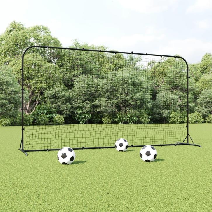 vidaXL Voetbal rebounder 366x90x183 cm HDPE zwart, Sport en Fitness, Voetbal, Nieuw, Verzenden