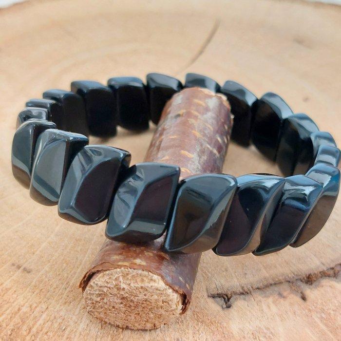Armband en zwarte obsidiaan uit Mexico. Natuurlijke steen, Verzamelen, Mineralen en Fossielen