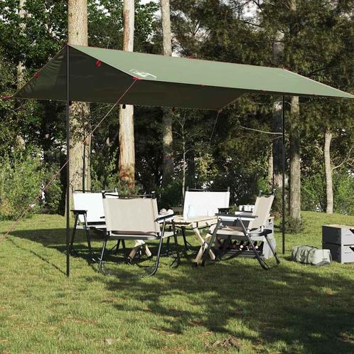 vidaXL Kampeerluifel waterdicht 400x294 cm groen, Caravans en Kamperen, Tenten, Nieuw, Verzenden
