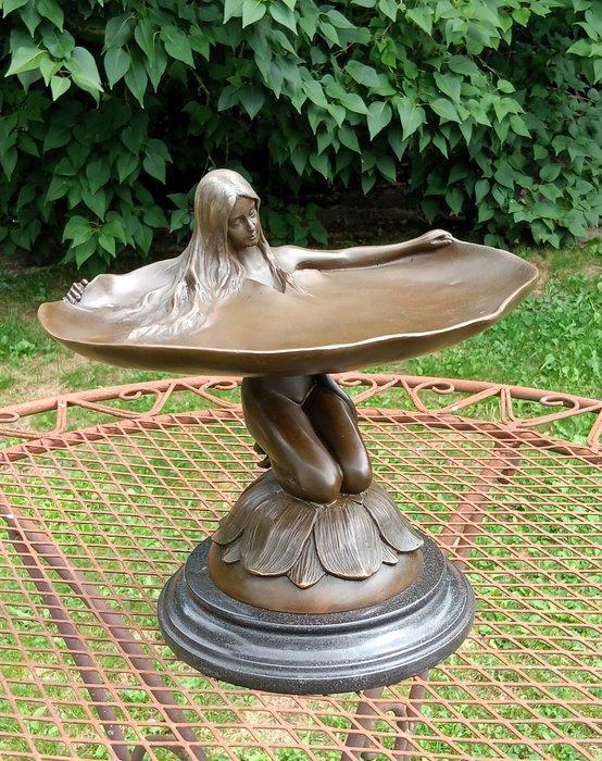 sculptuur, art nouveau bronzen schaal - 23 cm - Brons, Antiek en Kunst, Kunst | Designobjecten