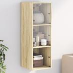 vidaXL Wandkast met glazen deuren 35x37x100 cm sonoma, Verzenden, Nieuw
