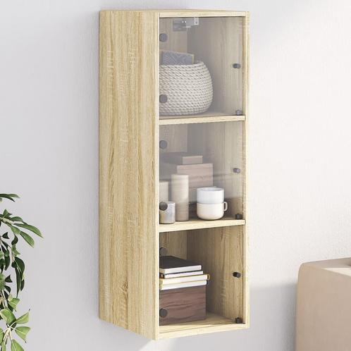 vidaXL Wandkast met glazen deuren 35x37x100 cm sonoma, Huis en Inrichting, Kasten | Overige, Nieuw, Verzenden
