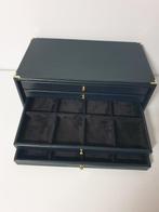 Accessoires. Black eco-leather coin cabinet for 32 places, Postzegels en Munten