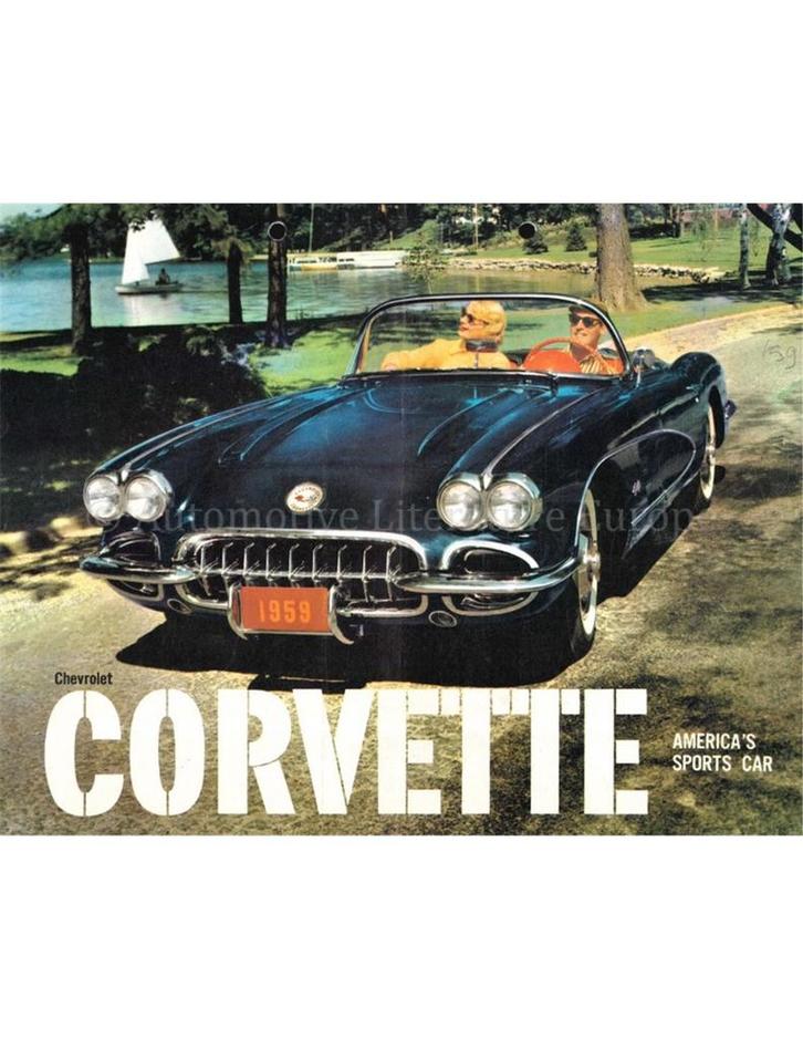 1959 CHEVROLET CORVETTE BROCHURE ENGELS, Boeken, Auto's | Folders en Tijdschriften