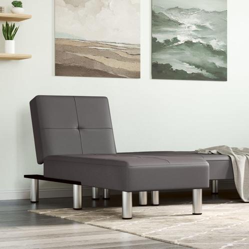 vidaXL Chaise longue kunstleer grijs, Huis en Inrichting, Zetels | Zetels en Chaises Longues, Nieuw, Verzenden