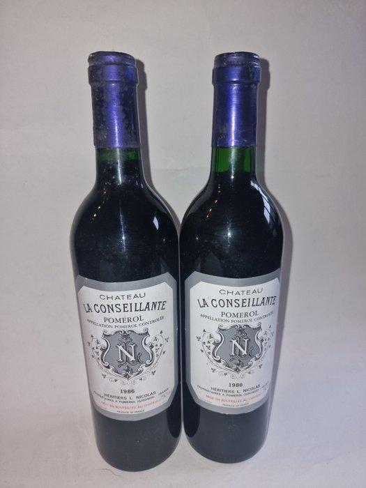 1986 Chateau La Conseillante - Pomerol - 2 Flessen (0.75, Verzamelen, Wijnen