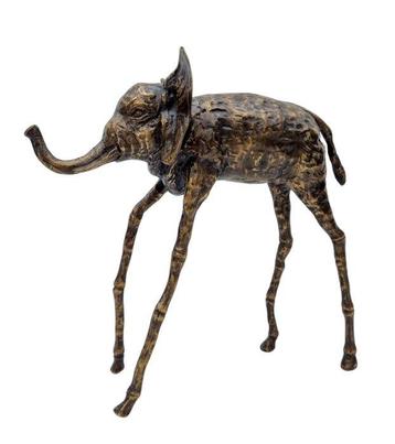 Sculpture, Surrealatische olifant - 28 cm - Bronze