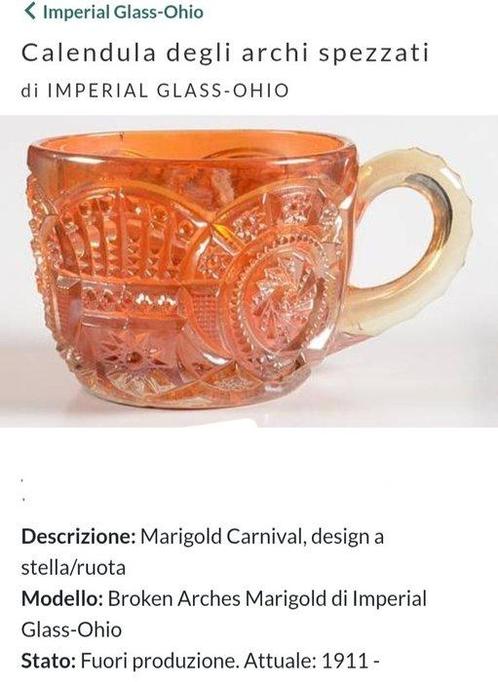 Imperial Glass-Ohio - Service de table (5) - Marigold-Arc, Antiek en Kunst, Curiosa en Brocante