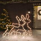 vidaXL Rennes de Noël avec LED 2 pcs Blanc chaud, Neuf, Verzenden