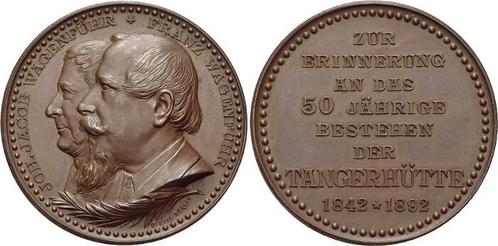 Bronze-medaille 1892 Ausbeute Geschichte des Bergbaues, Postzegels en Munten, Penningen en Medailles, Verzenden