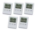 Set van 5 digitale timers, alarmklokken, wit, Verzenden, Nieuw