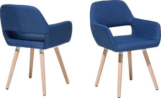 2dekans | CHICAGO - Eetkamerstoel - Marineblauw - Polyester, Huis en Inrichting, Stoelen, Ophalen of Verzenden