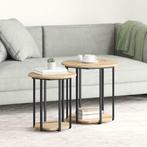 vidaXL Bijzettafelset 2 pcs Artisan Eik en Zwart 50 x 50 x, Verzenden, Nieuw
