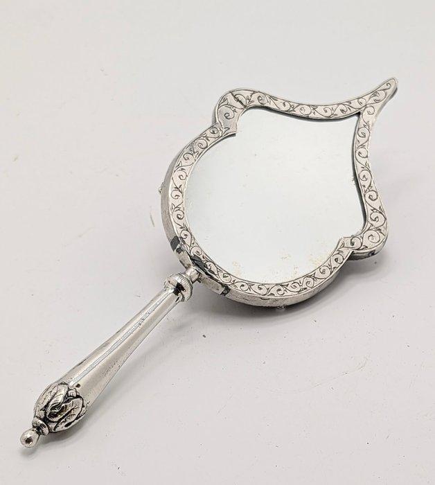 Verzilverde Ottomaanse handspiegel, versierd met filigrain, Antiek en Kunst, Kunst | Niet-Westerse kunst
