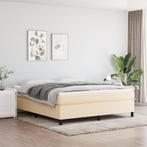 vidaXL Boxspring bed stof crèmekleurig 160x200 cm, Verzenden