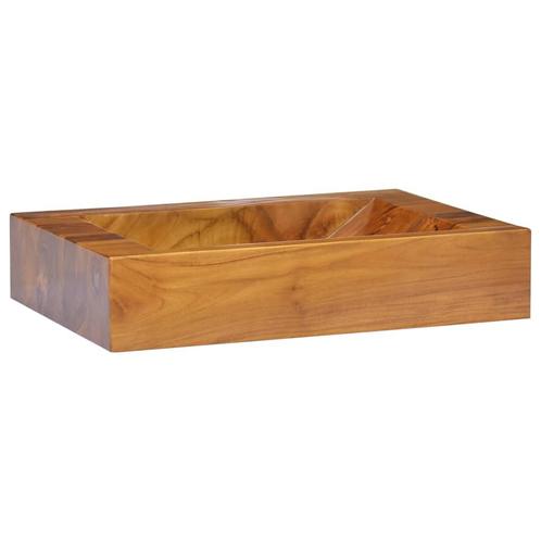 vidaXL Wastafel 50x35x10 cm massief teakhout, Doe-het-zelf en Bouw, Sanitair, Nieuw, Verzenden