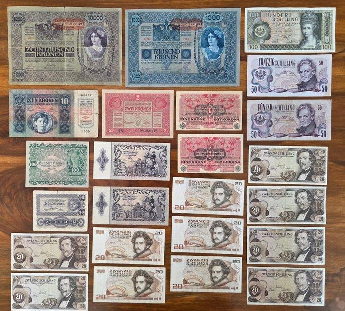 Oostenrijk. - 24 banknotes - various dates (Zonder, Postzegels en Munten, Bankbiljetten | Europa | Niet-Eurobiljetten