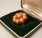 Zonder minimumprijs - Broche messing - 9.00ct. tw. Koraal -