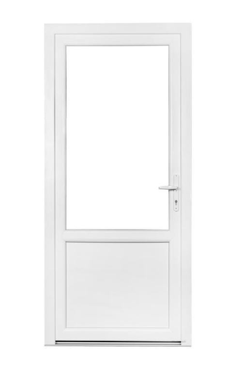 PVC Deur 2/3  glas Premium b98xh215 cm wit L, Doe-het-zelf en Bouw, Deuren en Vliegenramen, Nieuw, Glas, Kunststof, Metaal, Buitendeur