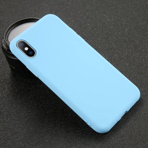 iPhone X Ultraslim Silicone Hoesje TPU Case Cover Blauw, Télécoms, Téléphonie mobile | Housses, Coques & Façades | Apple iPhone