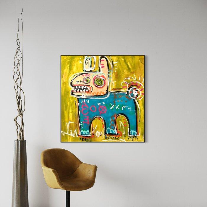 Timo Wedell - Basquiats Dog Vibe - XL, Antiek en Kunst, Kunst | Schilderijen | Modern