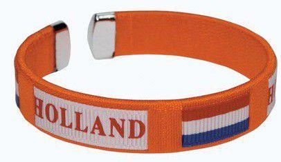 Kingdo Oranje armband met tekst Holland en Nederlandse vlag, Sport en Fitness, Voetbal, Overige typen, Nieuw, Verzenden