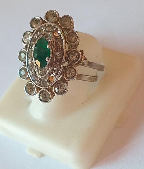 Zonder Minimumprijs - Ring Zilver - 1.50ct. tw. Smaragd, Handtassen en Accessoires, Ringen