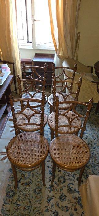 Stoel (6) - Hout - 6 antieke stoelen, Antiek en Kunst, Antiek | Overige Antiek