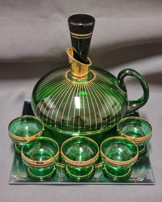 Fuger & Taube - Karaf (6) - Glas - met 5 glazen, Antiek en Kunst, Antiek | Meubels | Tafels