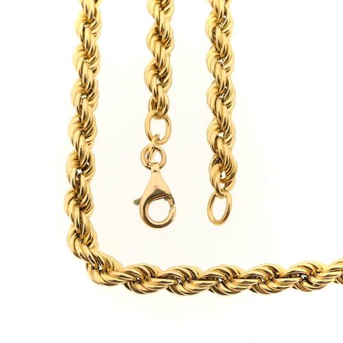 Gouden gedraaide schakel ketting | 47 cm (gouden ketting), Handtassen en Accessoires, Kettingen, Overige kleuren, Gebruikt, Goud