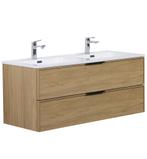 Badkamermeubel Set Luxor 120cm Licht Eiken Badmeubel, Verzenden, Nieuw