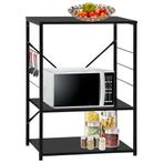 vidaXL Magnetronkast 60x39,6x79,5 cm bewerkt hout zwart, Huis en Inrichting, Keuken | Keukenbenodigdheden, Verzenden, Nieuw