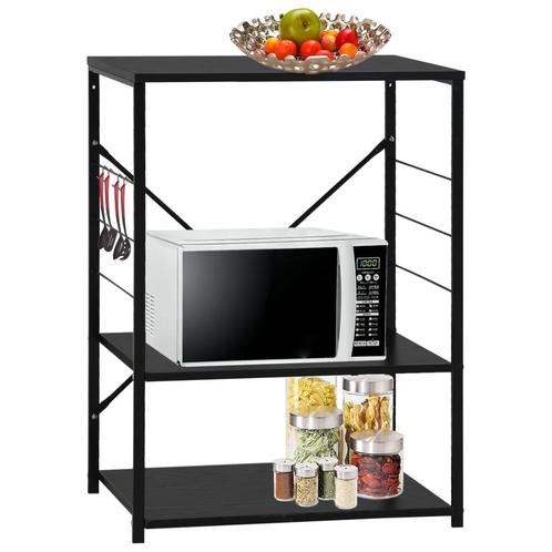 vidaXL Magnetronkast 60x39,6x79,5 cm bewerkt hout zwart, Huis en Inrichting, Keuken | Keukenbenodigdheden, Nieuw, Verzenden