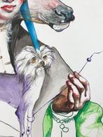 Olga Gal - Purple thread original painting