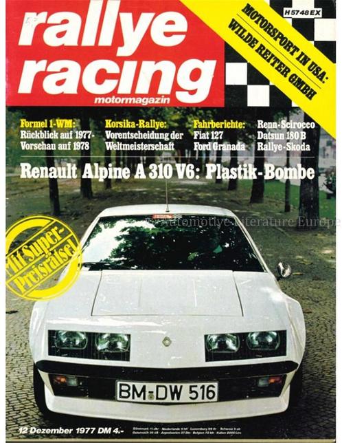1975 RALLYE RACING MAGAZINE 12 DUITS, Boeken, Auto's | Folders en Tijdschriften