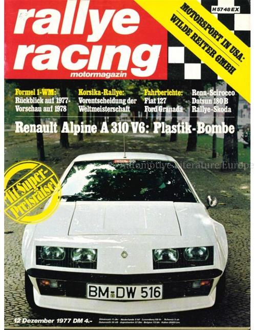 1975 RALLYE RACING MAGAZINE 12 DUITS, Livres, Autos | Brochures & Magazines