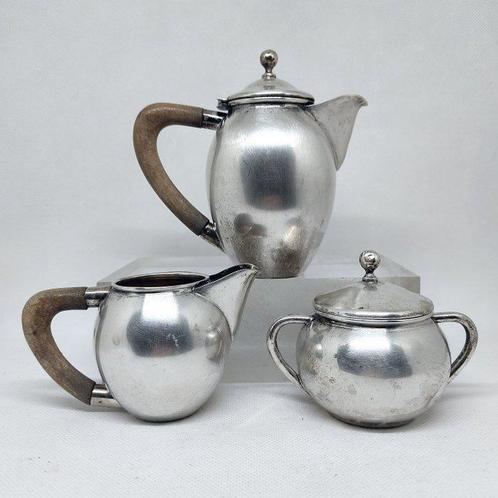 Schitterend thee- koffieservies (3) - .800 zilver - — Antiek Zilver en Goud — 2dehands