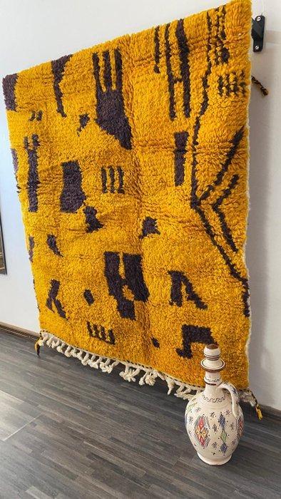 Exclusief Handgemaakt Berber Tapijt - Mosterdgeel &, Huis en Inrichting, Stoffering | Tapijten en Vloerkleden