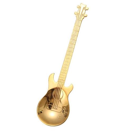 Fako Bijoux® - Theelepel / Koffielepel Gitaar - Goud - 1, Maison & Meubles, Cuisine | Couverts, Envoi