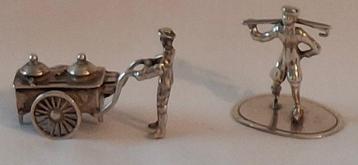 Personnage miniature - miniaturen van zilver 2x (2) - Argent