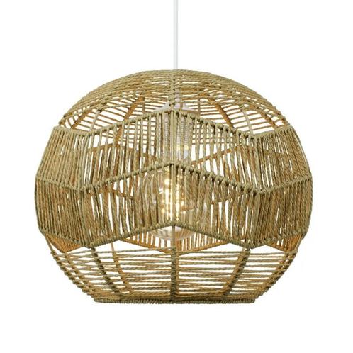 Boheemse rotan hanglamp - groot, Huis en Inrichting, Lampen | Hanglampen, Minder dan 50 cm, Nieuw, Overige materialen, Ophalen of Verzenden