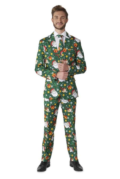 Groen Pak Kerstmis, Kleding | Heren, Carnavalskleding en Feestkleding, Nieuw, Verzenden