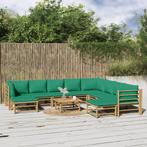 vidaXL Salon de jardin 11 pcs avec coussins vert bambou, Salons de jardin, Verzenden