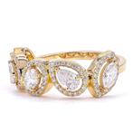 Bague tendance - 14 carats Or jaune - 0.89ct. tw. Diamant